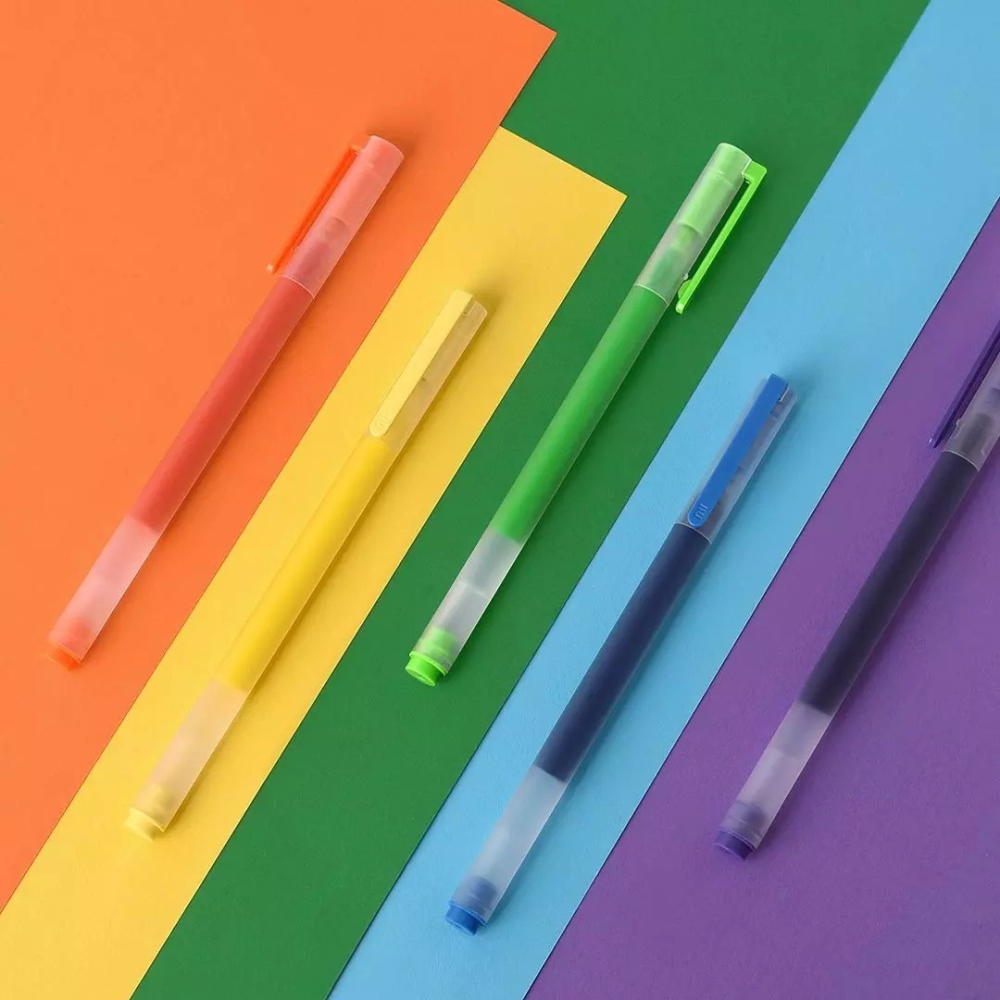 小米 巨能寫 多彩 中性筆 五色 0.5mm 原子筆 簽字筆 筆 繽紛 彩色 手帳 筆記 必備-細節圖8