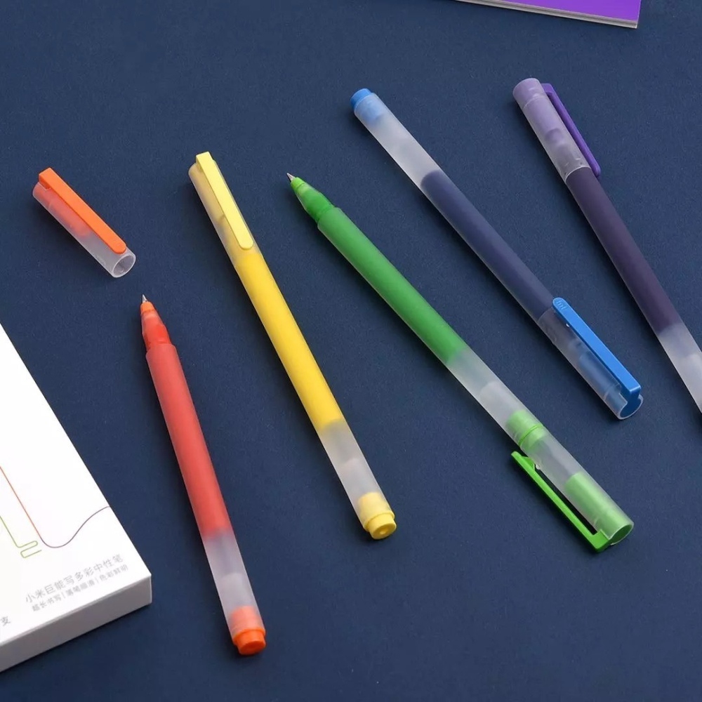 小米 巨能寫 多彩 中性筆 五色 0.5mm 原子筆 簽字筆 筆 繽紛 彩色 手帳 筆記 必備-細節圖9