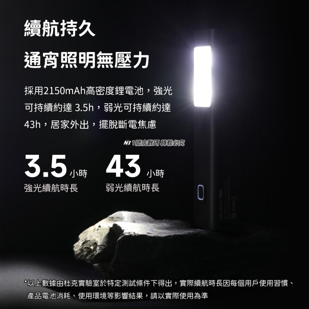 小米有品 杜克 FL1 多功能 手電筒 照明 手電 爆閃 紅光 警示燈 SOS 警報燈-細節圖7