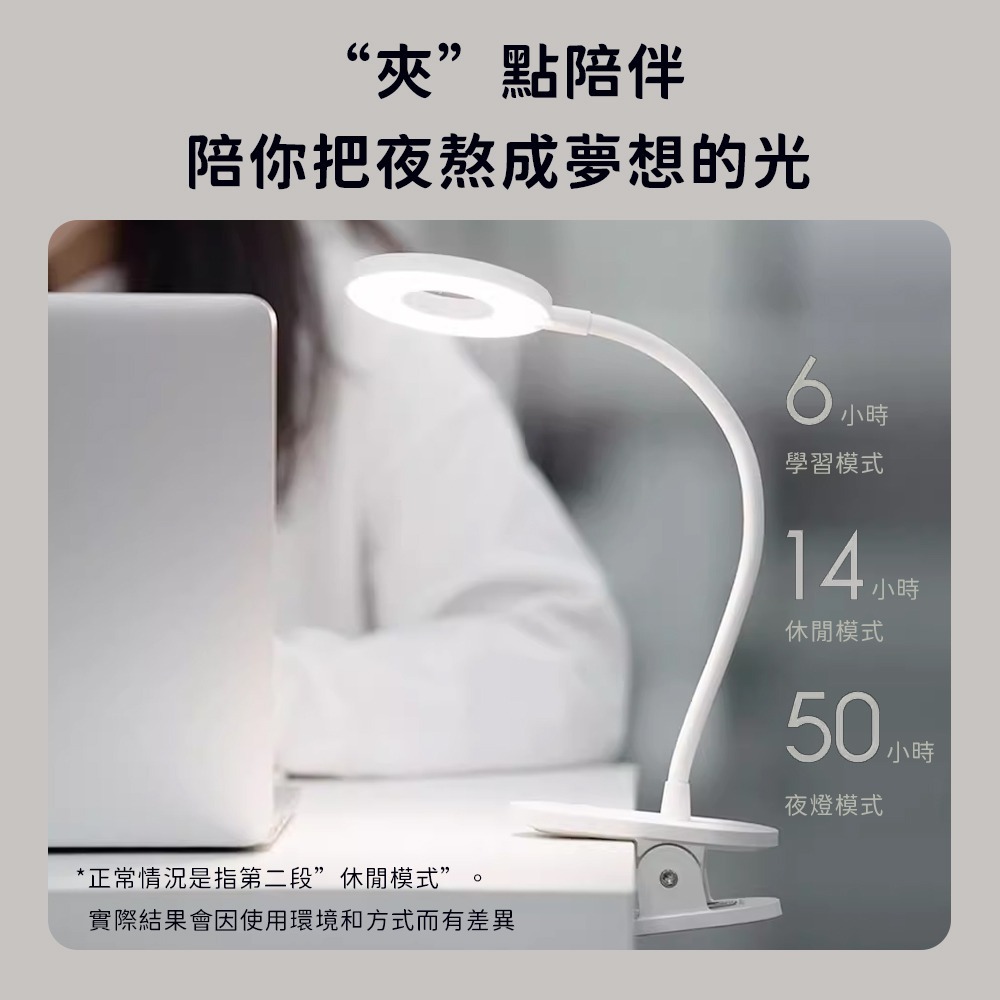 小米有品 夾式 桌面 LED燈 檯燈 護眼燈 夾燈 充電式-細節圖3