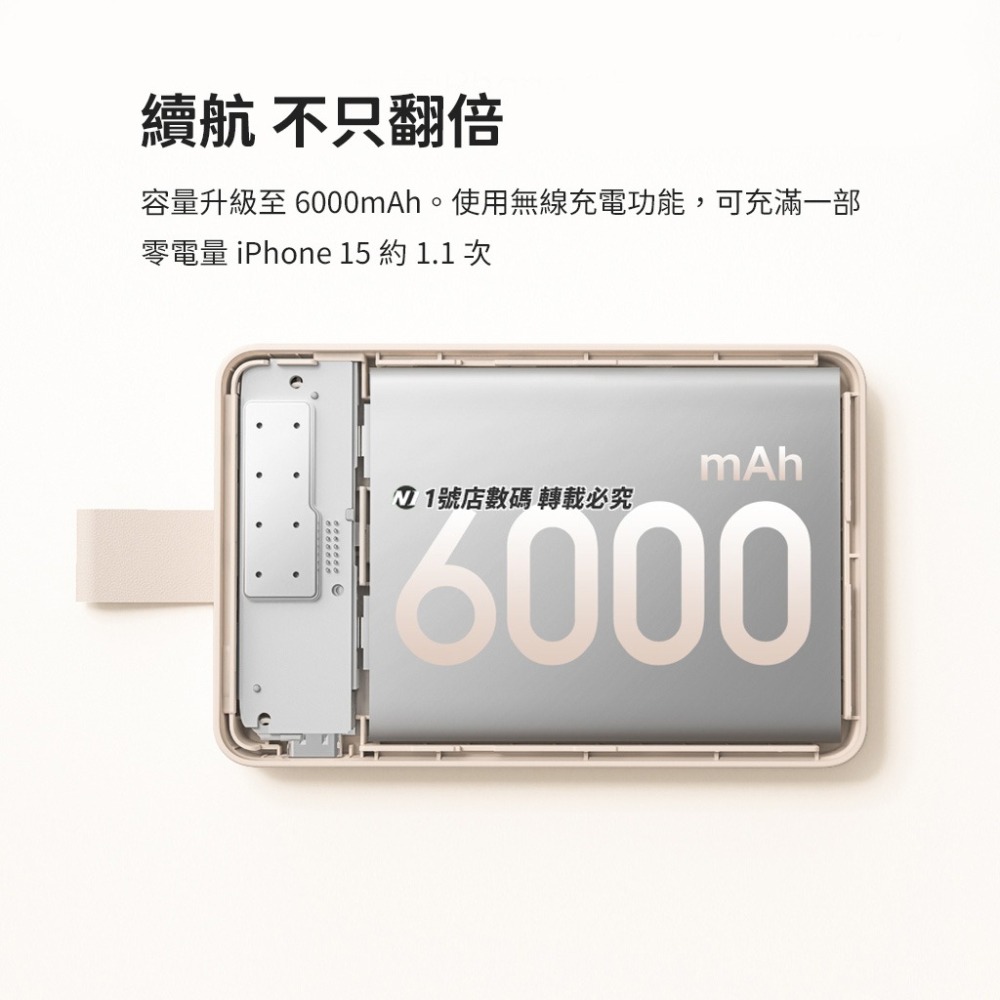 小米 充電寶 磁吸 充電寶2 行動電源 磁吸充電 15W 6000mAh 移動電源-細節圖7