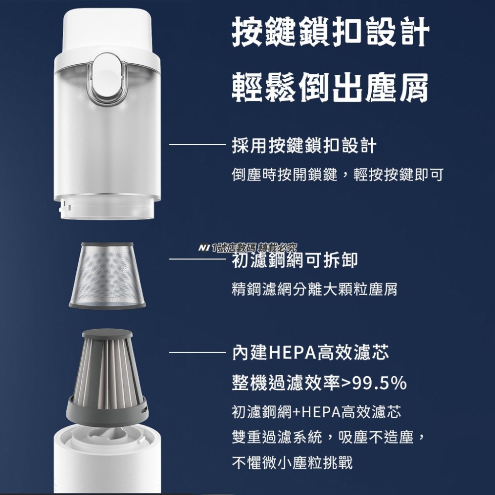 小米有品 LYDSTO 手持 無線隨手吸 吸塵器 隨手吸 車用 清潔 輕便 無線 多功能 汽車 車載 迷你吸塵器-細節圖5