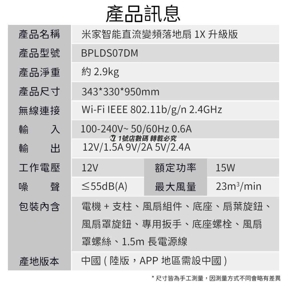 小米 米家 變頻 直流 落地扇 1X 升級版 Type-C接口 智能 風扇 電風扇 電扇 APP 小愛同學-細節圖11