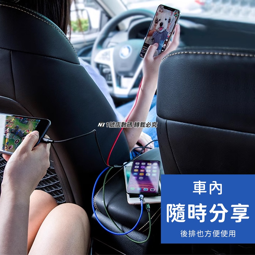 小米有品 極速 一拖四 數據線 充電線 Micro Lightning Type-c 適用 IP14 15-細節圖4