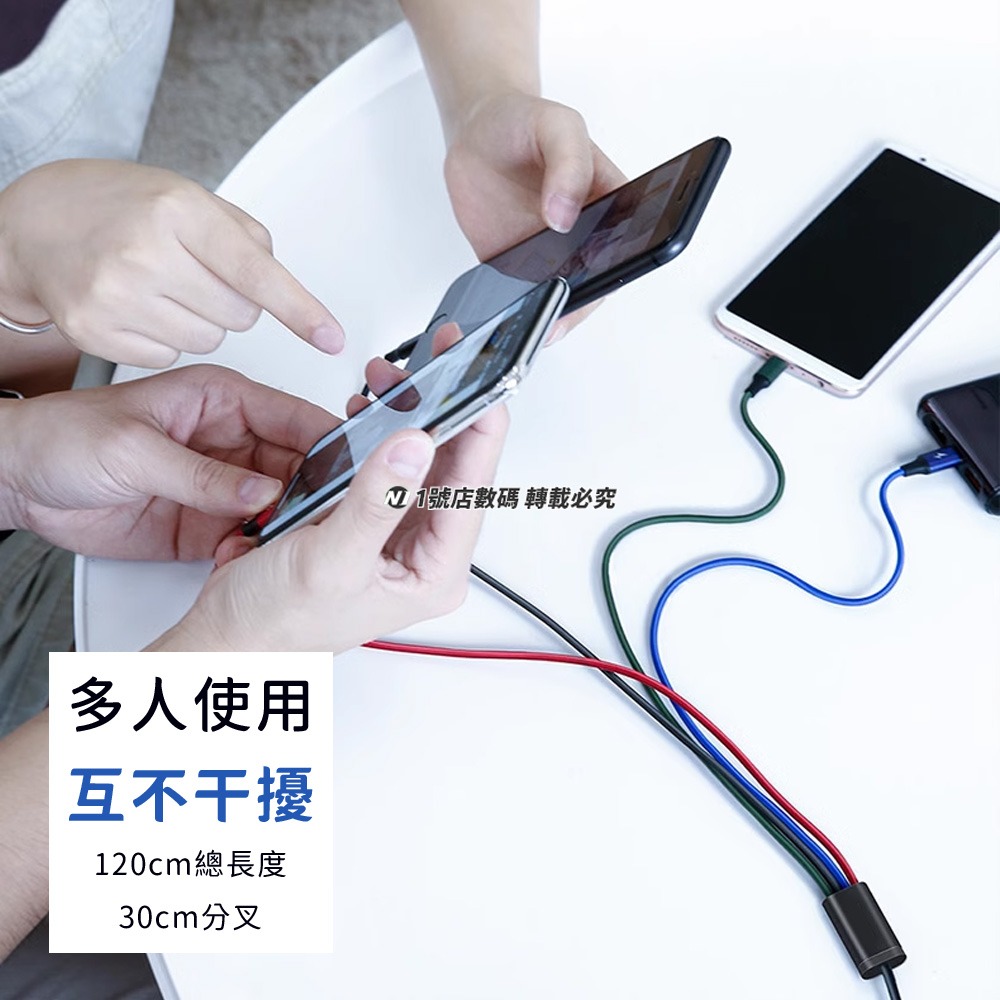 小米有品 極速 一拖四 數據線 充電線 Micro Lightning Type-c 適用 IP14 15-細節圖5