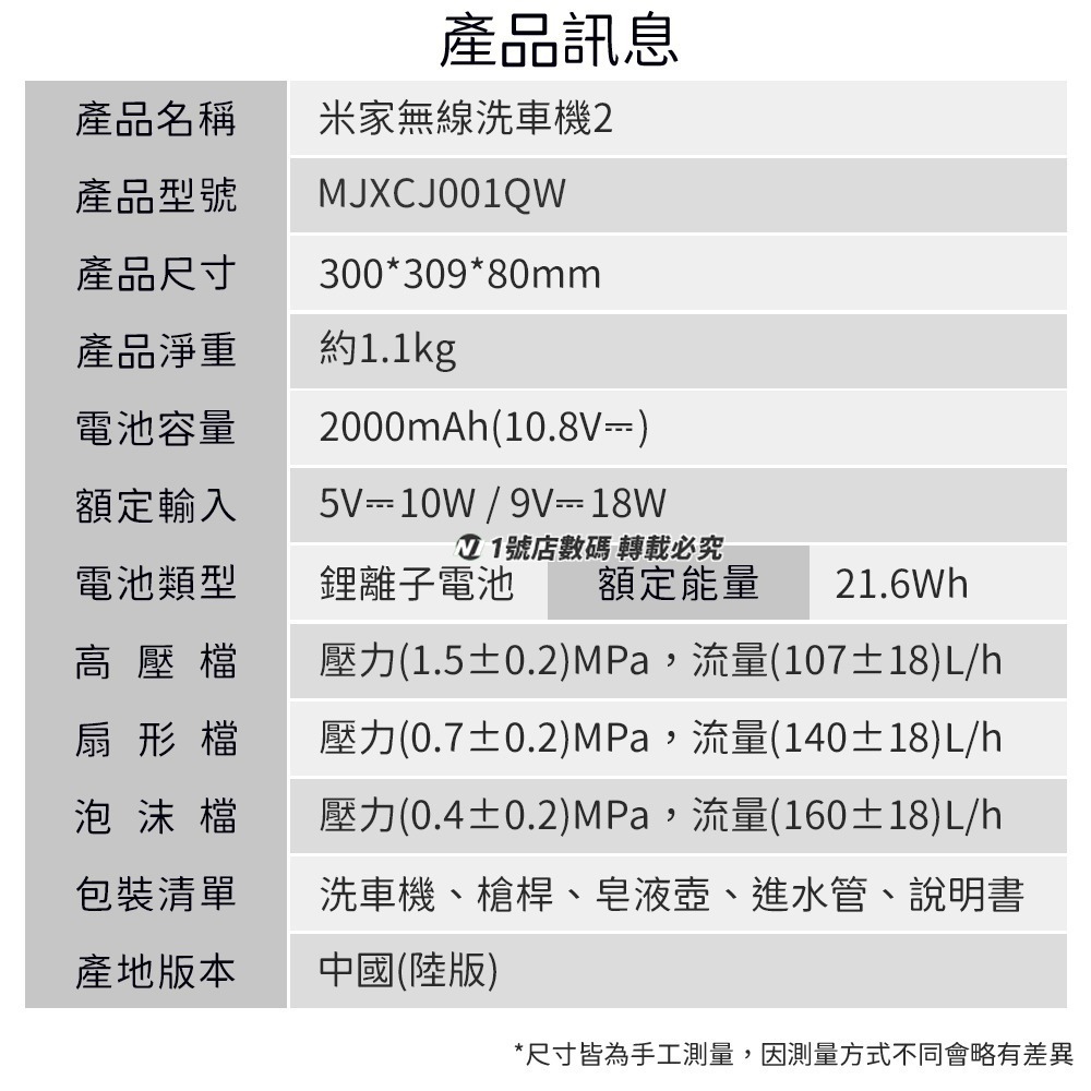 小米 米家 無線洗車機2 高壓 洗車槍 水泵 泡沫 洗車 充電式 水槍 清洗機 清洗槍 洗車器-細節圖11