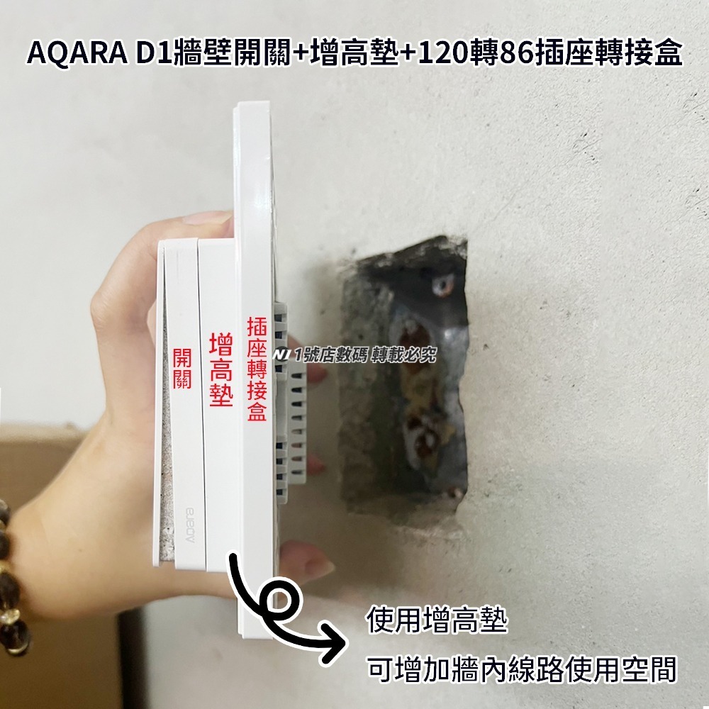 86 面板增高墊 加高墊 墊高 插座 開關 轉接盒 插座盒 適用 小米 AQARA 領普 牆壁 開關-細節圖4