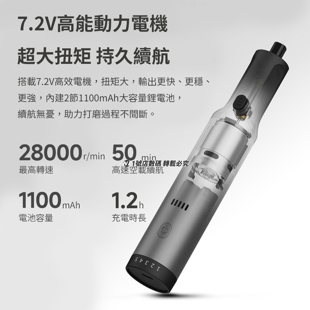 小米有品 杜克 電磨機 EP2 電磨筆 電動 打磨筆 套裝 切割 清潔 研磨 打磨機 除鏽 拋光 雕刻 切割機-細節圖3