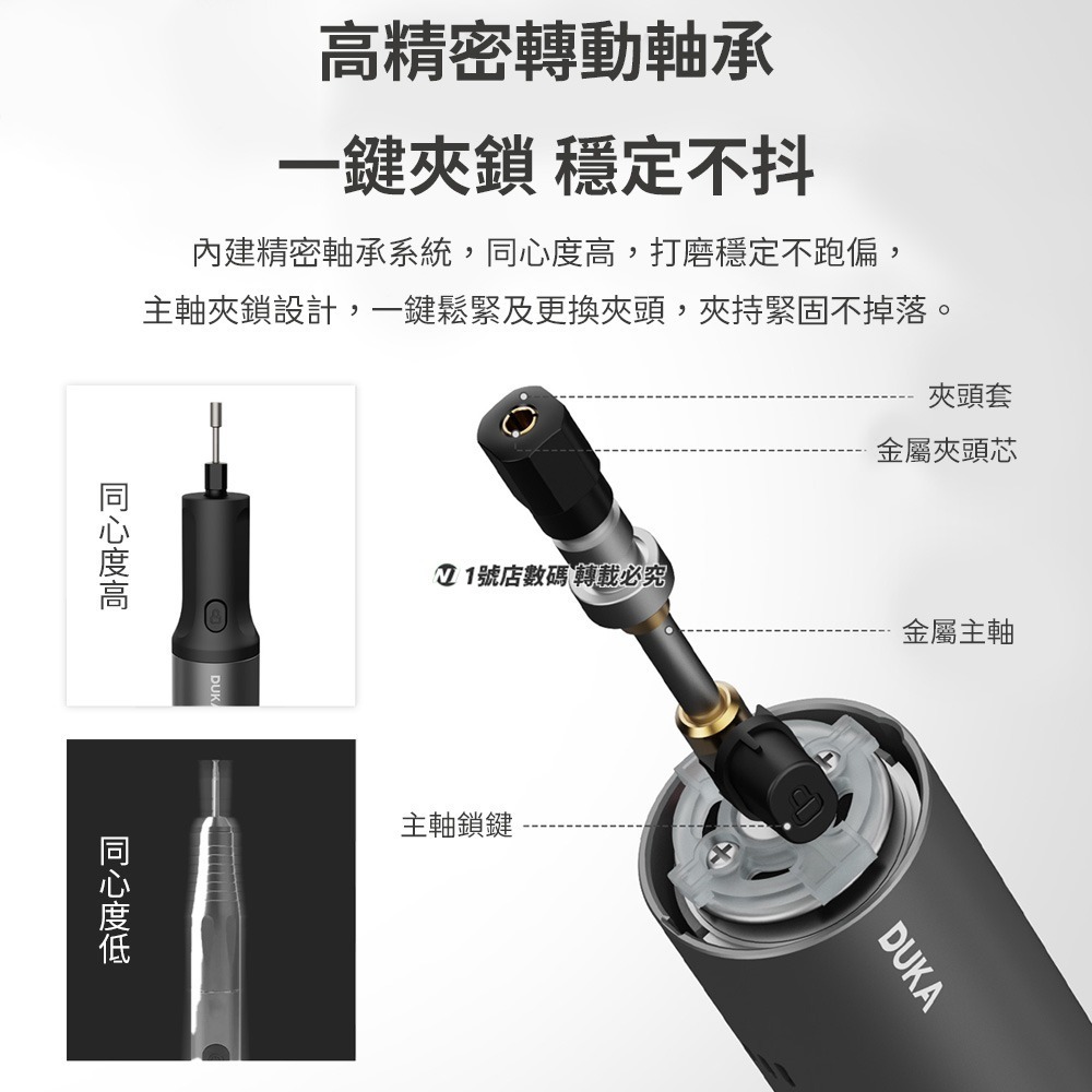 小米有品 杜克 電磨機 EP2 電磨筆 電動 打磨筆 套裝 切割 清潔 研磨 打磨機 除鏽 拋光 雕刻 切割機-細節圖5