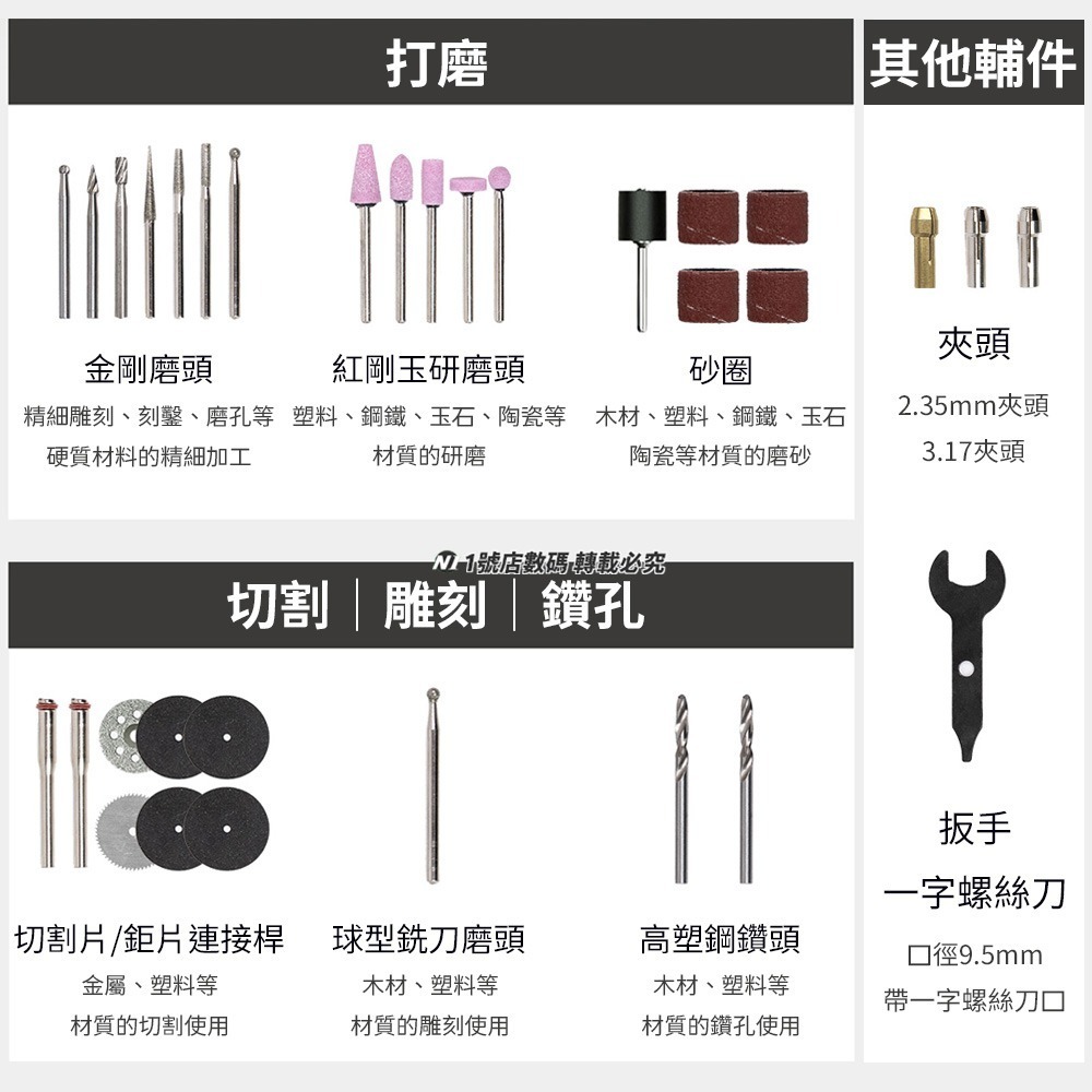 小米有品 杜克 電磨機 EP2 電磨筆 電動 打磨筆 套裝 切割 清潔 研磨 打磨機 除鏽 拋光 雕刻 切割機-細節圖10