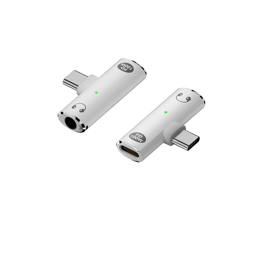 二合一轉接頭 轉換頭 Type-c 轉 3.5mm 音樂 通話 聽歌 PD 100W 快充 充電 適用 ip15 16-規格圖1