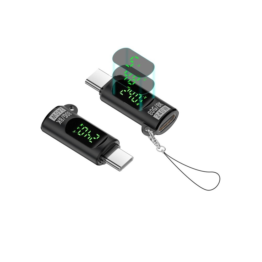 240W 智能數顯 轉接頭 轉換頭 Type-c 監測 測速 電流 電壓 功率 80Gbps 8k 60Hz-細節圖2