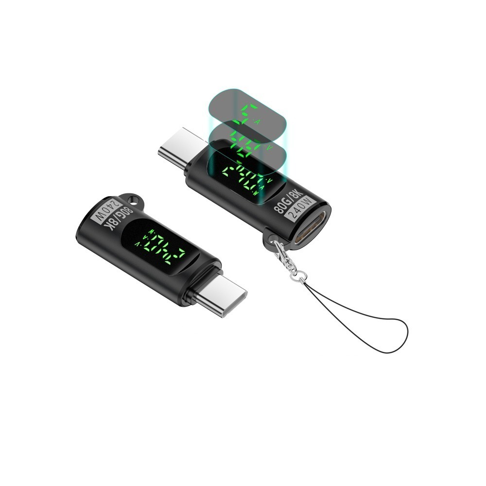 240W 智能數顯 轉接頭 轉換頭 Type-c 監測 測速 電流 電壓 功率 80Gbps 8k 60Hz-細節圖2