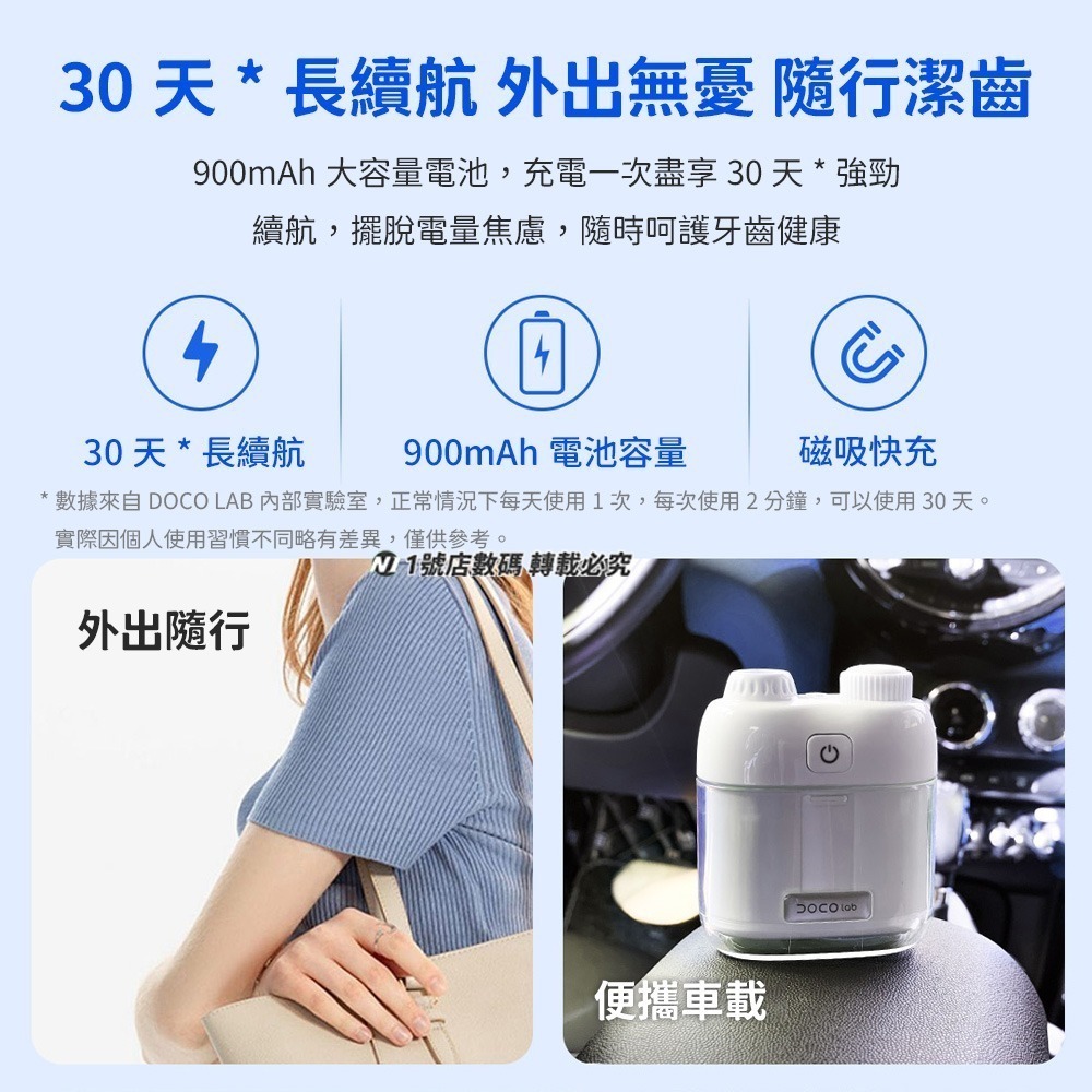 小米有品 DOCO 口袋沖牙器 沖牙器 mini 洗牙器 口袋型 潔牙器 牙垢 清潔 潔牙 清洗 牙縫 迷你沖牙機-細節圖8