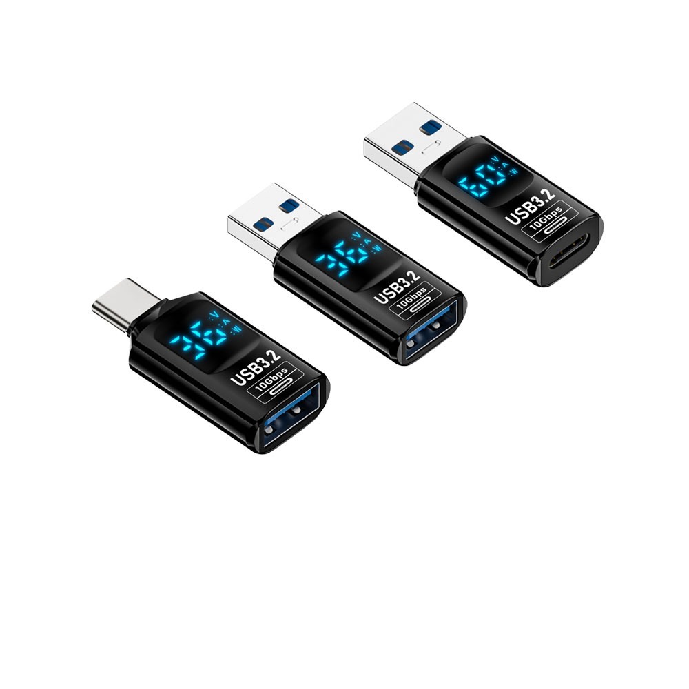 數顯 轉接頭 數位顯示 USB3.2 10Gbps Type-c 測速 電流 電壓 功率-細節圖2
