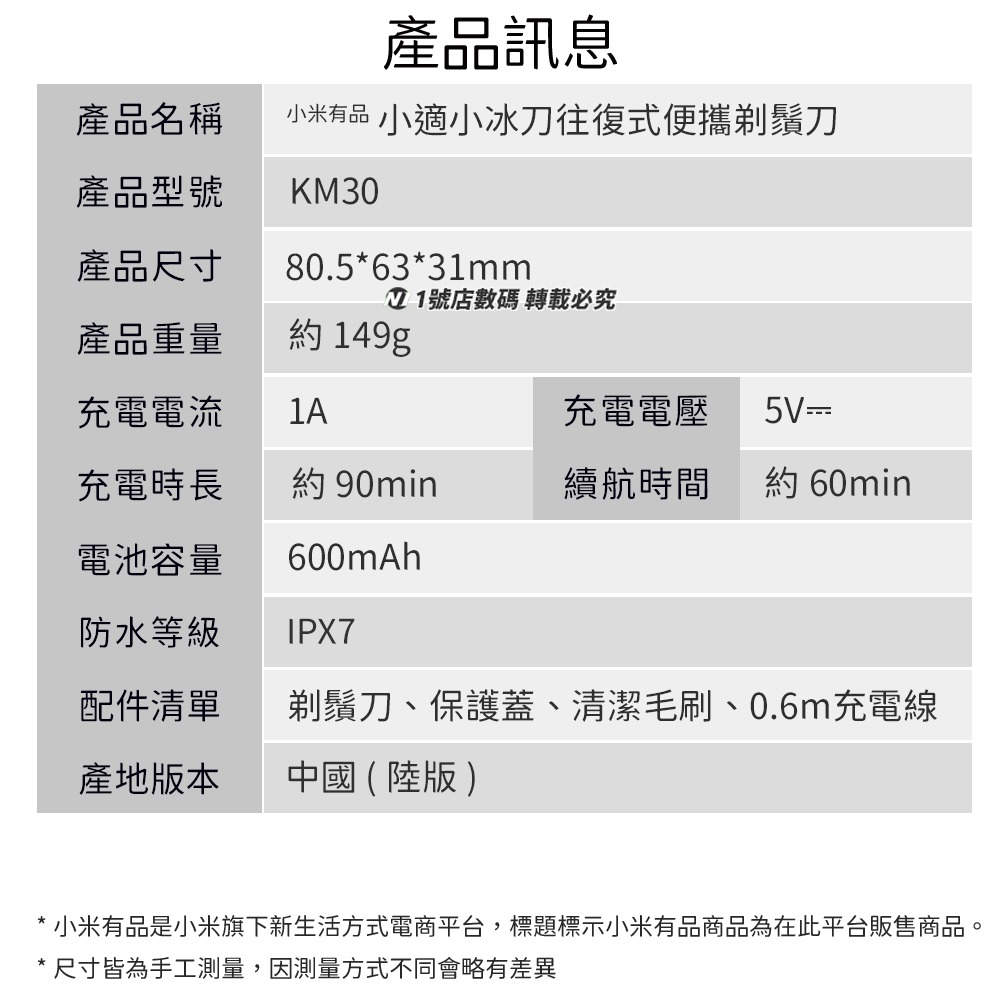 小米有品 小適 往復式便攜剃鬚刀 智能感應 電動剃鬚刀 旅行刮鬍刀 隨身剃鬚刀 電動 充電式 三刀頭 剃鬚刀 刮鬍刀-細節圖11