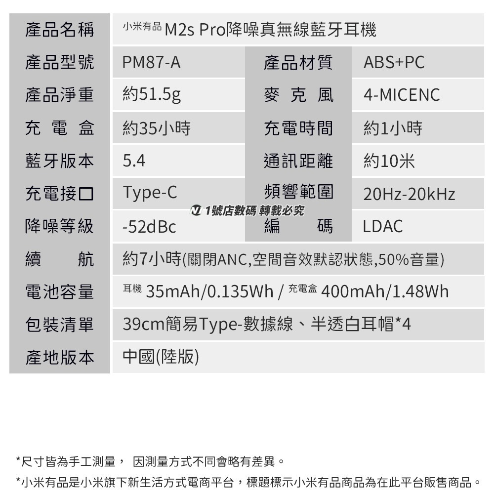 小米有品 M2sPro 降噪真無線藍牙耳機 -52dB 深度降噪 降噪 真無線藍牙耳機 藍牙耳機 抗噪 降噪 無線耳機-細節圖10
