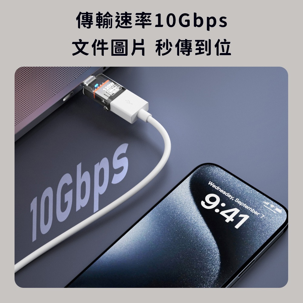 轉接頭 120W Type-C公轉USB 3.2 轉換頭 迷你 轉接器 OTG 手機 電腦 轉換器-細節圖4