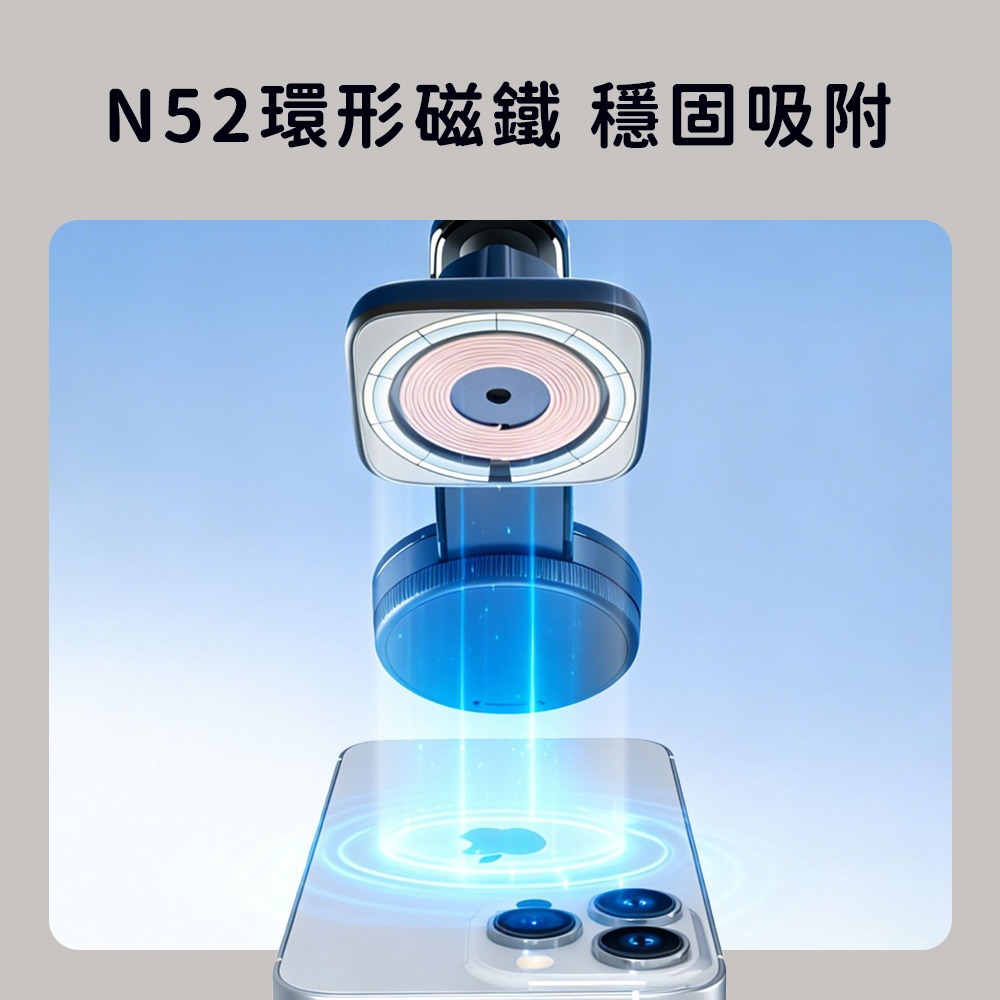 15W 磁吸無線充電器 MagSafe 車用支架 汽車無線車充 iPhone16/17 磁吸手機架 旋轉吸盤 手機支架-細節圖6