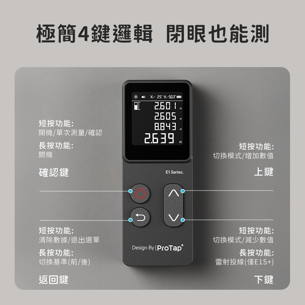 PROTAP 高精度雷射測距儀 E1 雷射測量儀 測量 測距 雷射測量 雷射測距 測距儀 雷射投線 激光尺-細節圖6