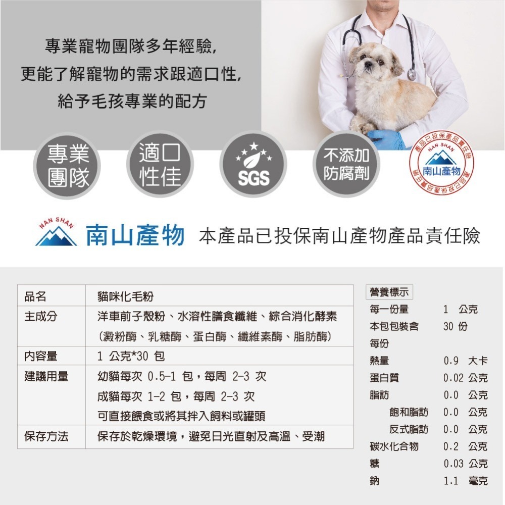 【毛孩寶PetPro】貓咪專用 | 貓咪天然化毛粉-化毛兼顧腸胃保健 / 30包(盒)-細節圖10