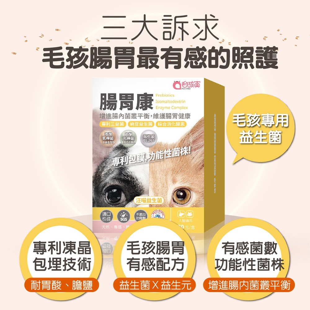 【毛孩寶PetPro】犬貓適用 | 腸胃康-專利包膜益生菌,毛孩腸胃的守護者-規格圖9
