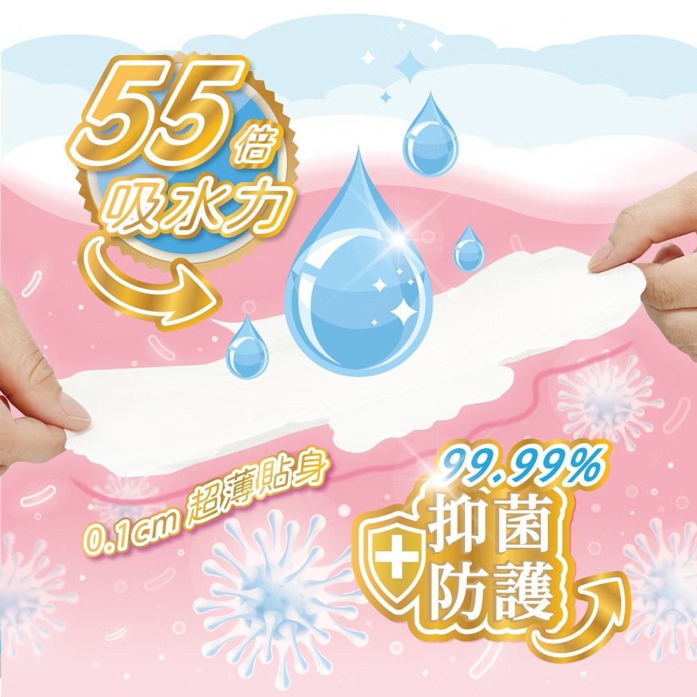 Sweetie舒芯 Cool 涼感抑菌衛生棉-日用型 29cm-細節圖4