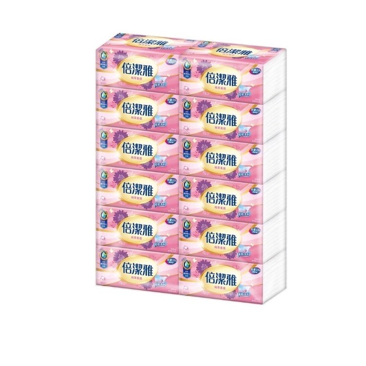 [倍潔雅] 純萃柔感抽取式衛生紙 150抽 (1包)-細節圖2