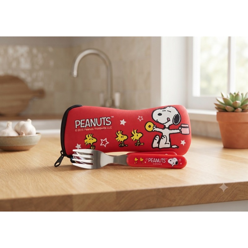 Snoopy 史努比 兒童兩件式叉匙潛水布套組-規格圖2