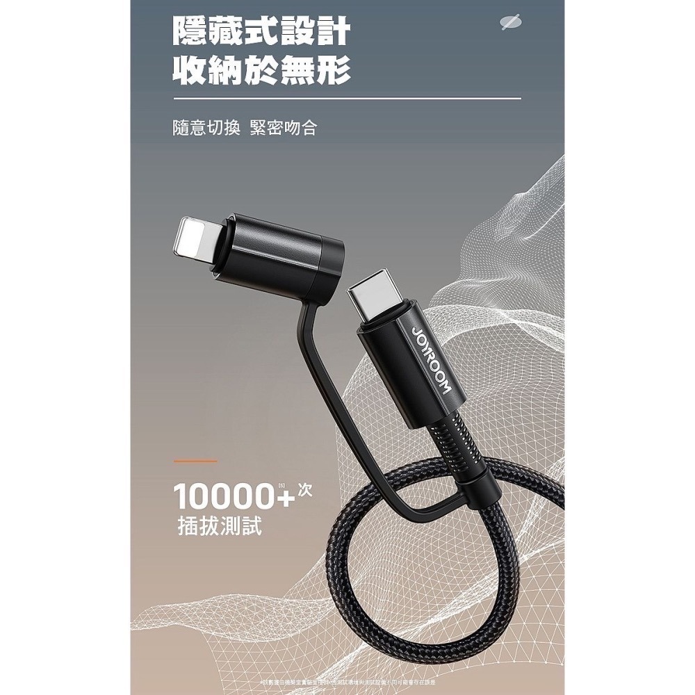 JOYROOM 四合一PD快充線 60W 筆電 適用iPhone/Mac/安卓/快充 Type-C 充電傳輸線-細節圖8