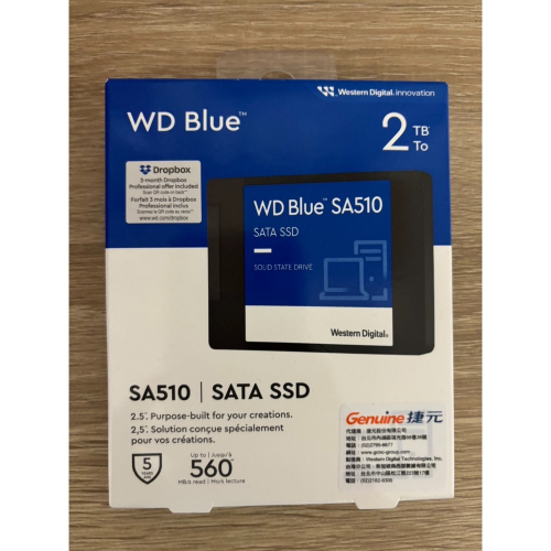 假日促銷價!! ~ WD SA510 2TB ~ 2.5吋 SATA SSD 固態硬碟 WDS200T3B0A 桌機 筆