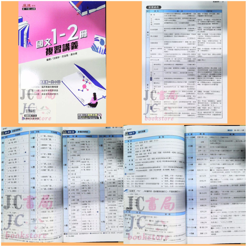【JC書局】康軒國中 114暑 暑假 麻辣複習 講義 國文 英語 英文 數學 1-2冊 (1~2)  國1升國2-細節圖2