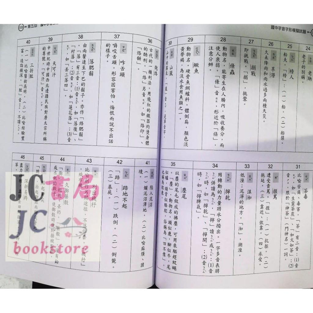 【JC書局】光田國中 國中 國文 字音字形 模擬試題 (國中的)-細節圖3