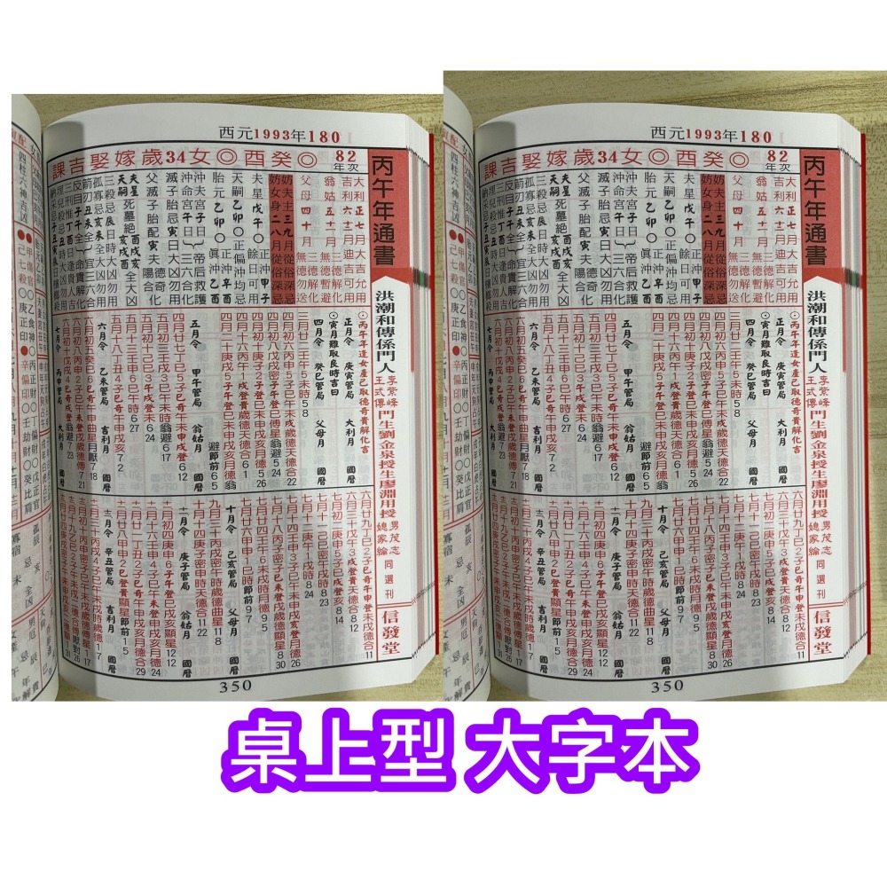 【JC書局】廖淵用通書便覽 信發堂 民國 115年 2026年 平本 特大本 桌上型(大字本)-細節圖2