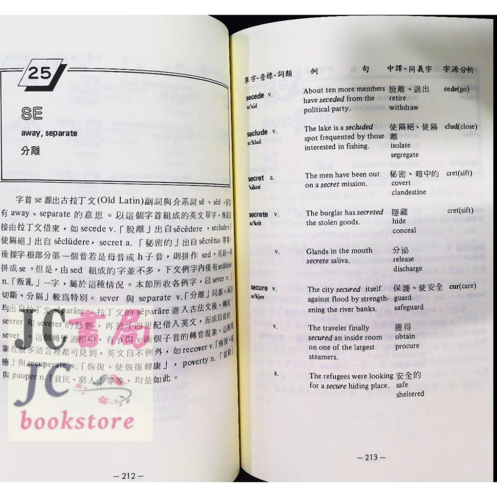 【JC書局】書林bookman 英語叢書 最重要的100個英文字首字根(25開)-細節圖3