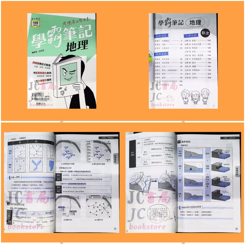 【JC書局】龍騰高中 114年 學霸筆記 複習 重點整理 隨身讀 國文 歷史 地理 公民-細節圖4