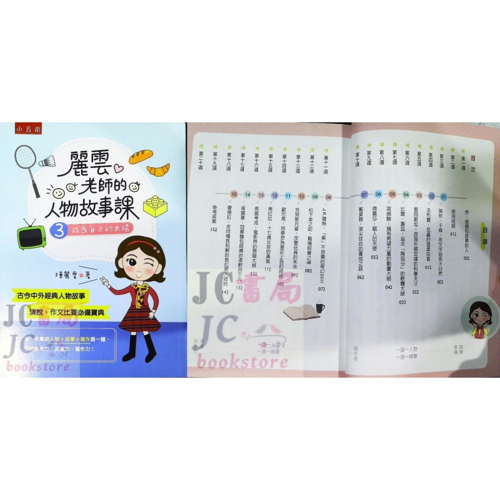 【JC書局】國小 五南 悅讀中文 麗雲老師的 人物故事課(1)(2)(3) 做個有故事的人遇見更好的自己成為自己的太陽-細節圖6