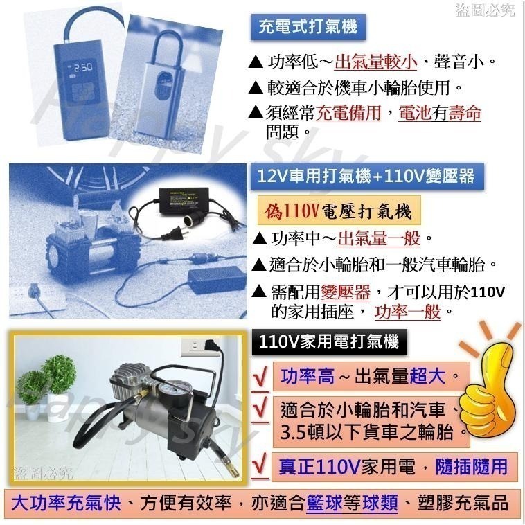 大功率 110V電動打氣機 110V家用打氣機 家用電動打氣機 車用電動打氣機 充氣機 非- 小米 米家 米其林 打氣機-細節圖3