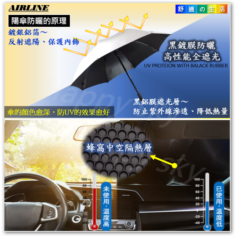 好收納 可折疊前檔遮陽板 雙色 汽車遮陽板 車用遮陽板 汽車遮陽簾 汽車遮陽 可對折 免用吸盤 車泊 車露-細節圖5