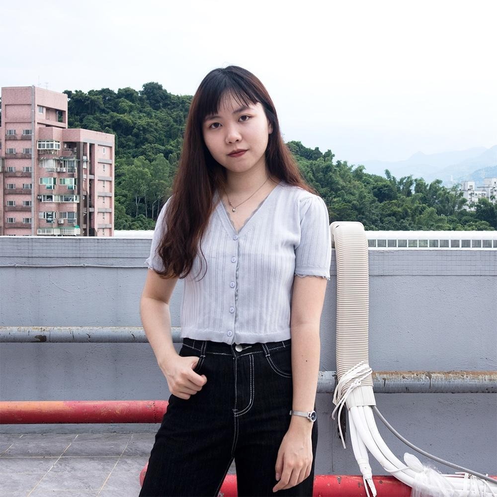 RayRayStephanie 淺藍氣質蕾絲花邊短版上衣-細節圖3