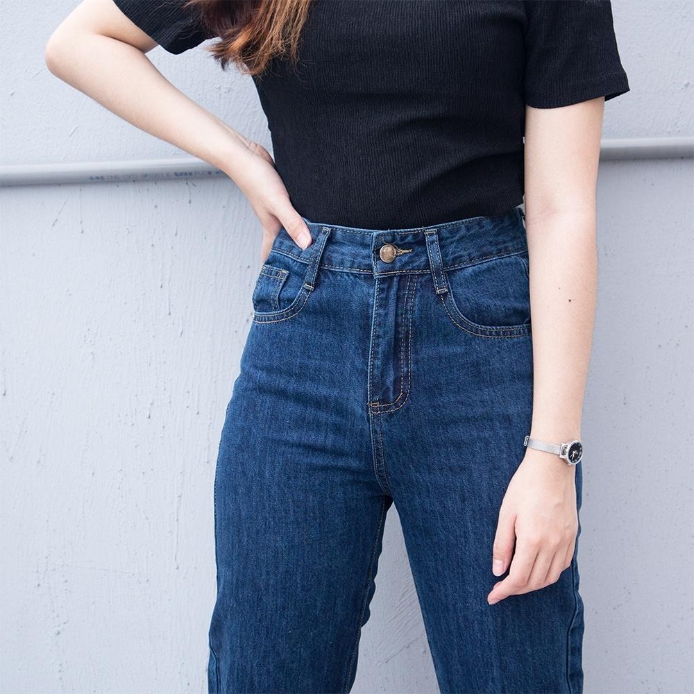 RayRayStephanie 小隻女褲長！超顯瘦直筒牛仔長褲-細節圖5