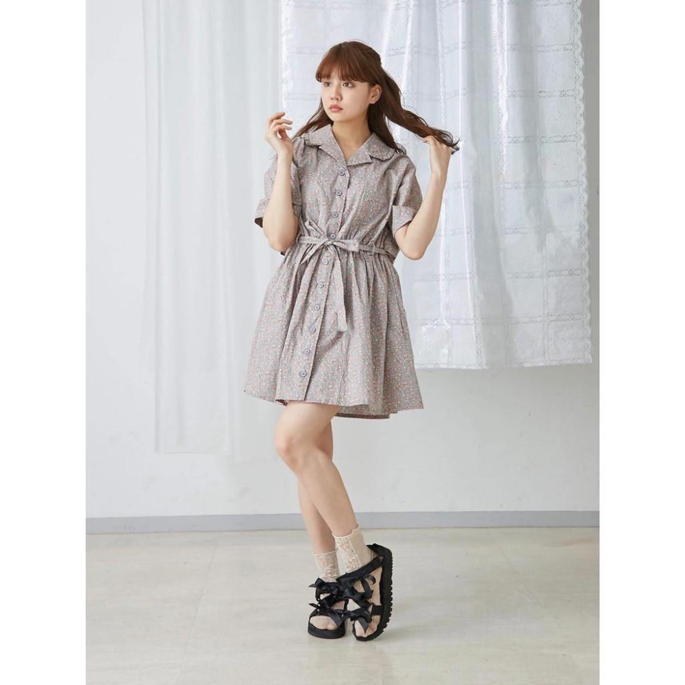 現貨 / 猫日屋💖日單merry jenny💖碎花款翻領短袖風衣外套洋裝-細節圖6