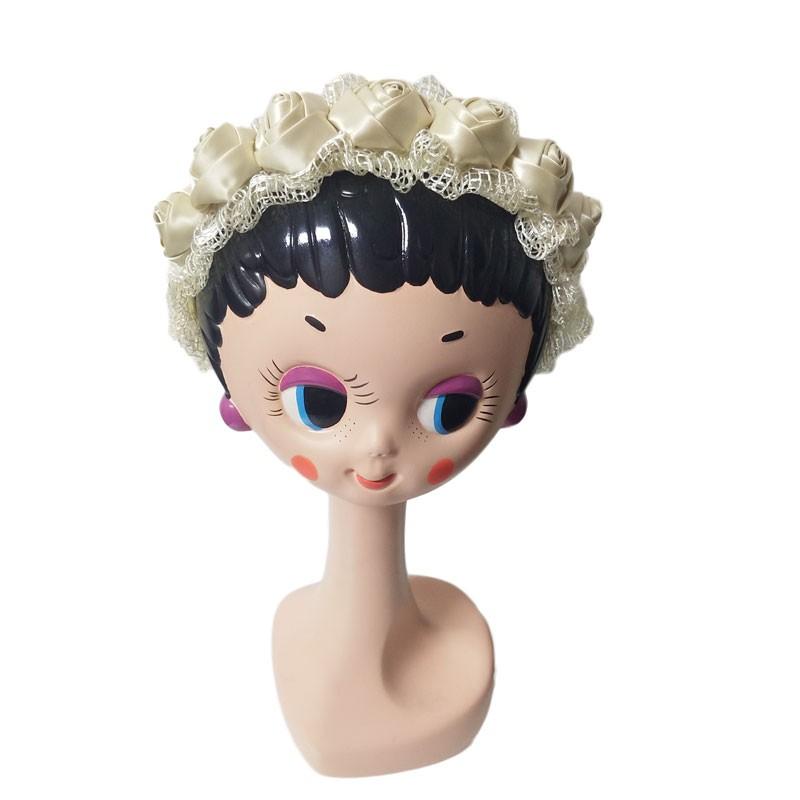 💖猫日屋💖日系高級綢緞緞面玫瑰花仙女髮箍-細節圖2