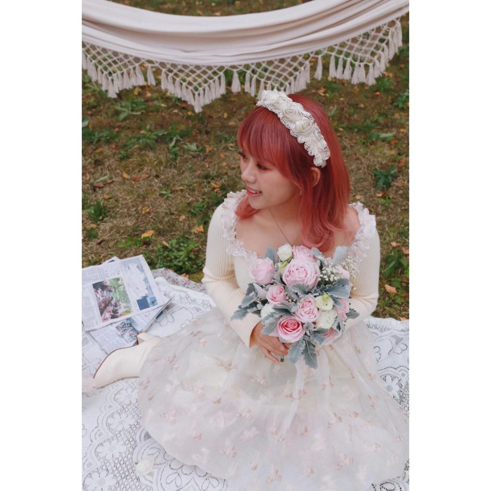 💖猫日屋💖日系高級綢緞緞面玫瑰花仙女髮箍-細節圖4