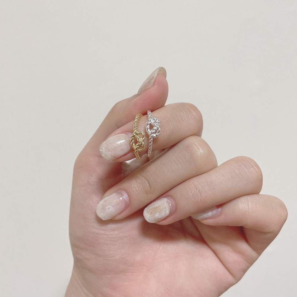 現貨💖猫日屋💖925s 純銀 麻花繩結開口戒指-細節圖5