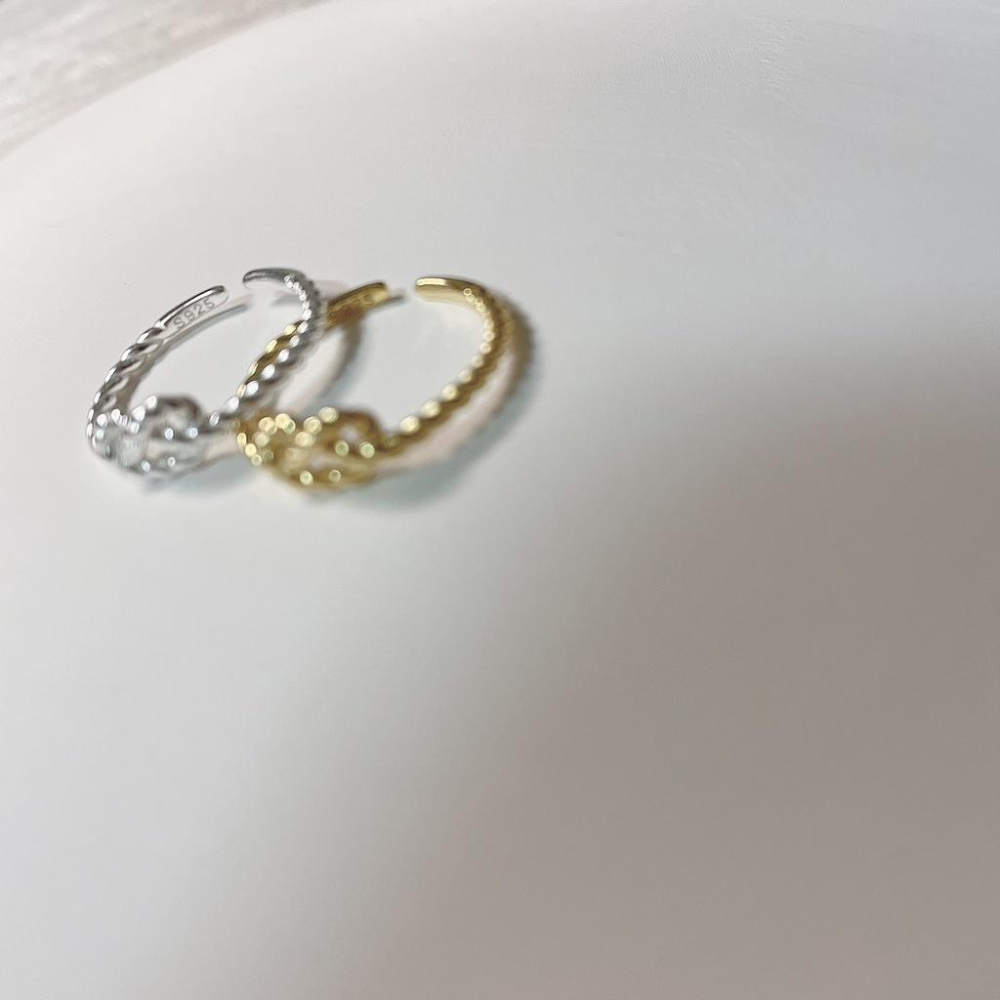 現貨💖猫日屋💖925s 純銀 麻花繩結開口戒指-細節圖7