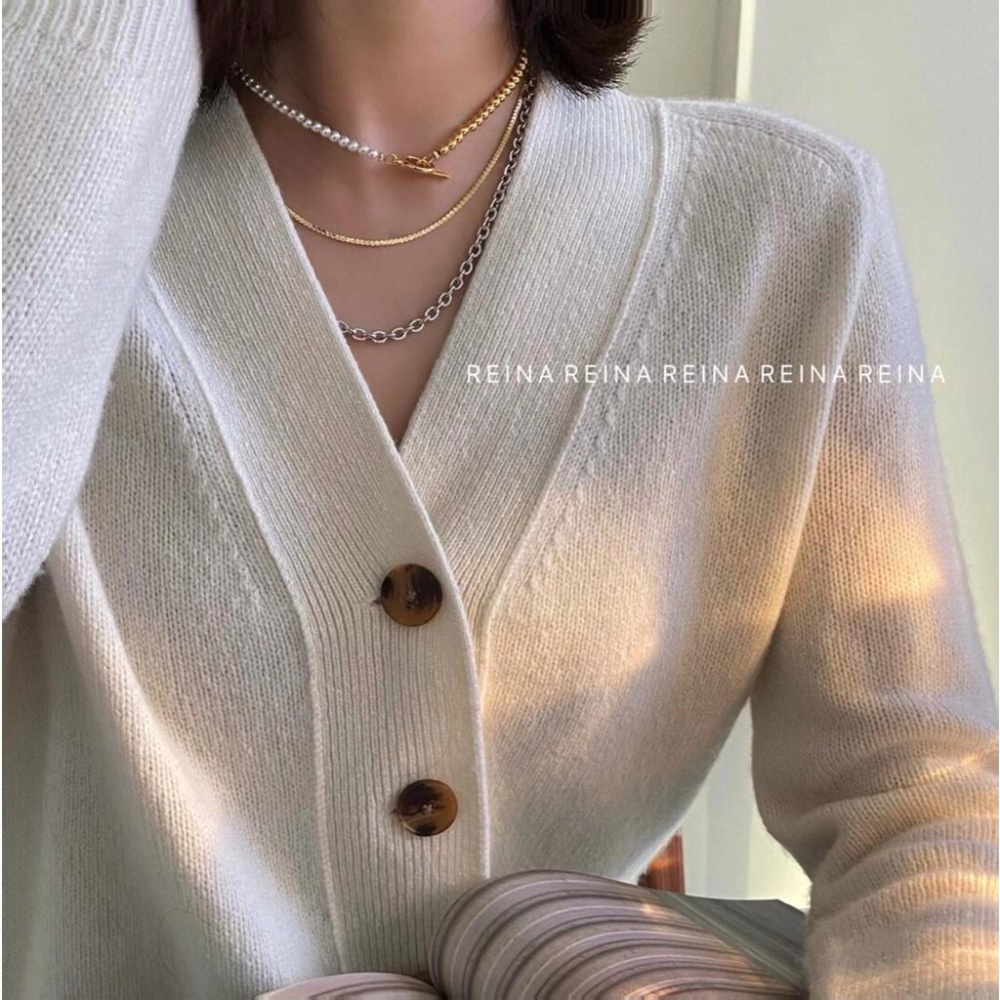 現貨💖猫日屋💖正韓🇰🇷 氣質復古珍珠拼接鎖骨鍊-細節圖4