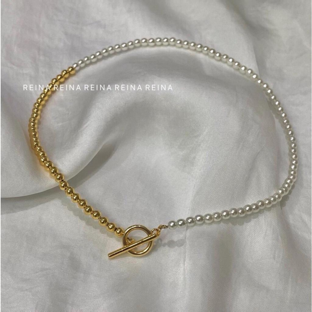 現貨💖猫日屋💖正韓🇰🇷 氣質復古珍珠拼接鎖骨鍊-細節圖5