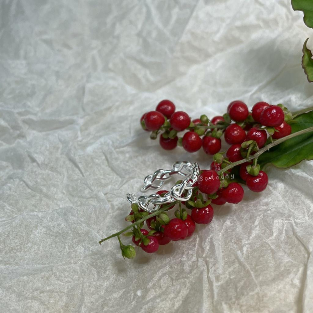 現貨💖猫日屋💖 🇰🇷 925s 日韓愛心麻花繩結開口戒指-細節圖5