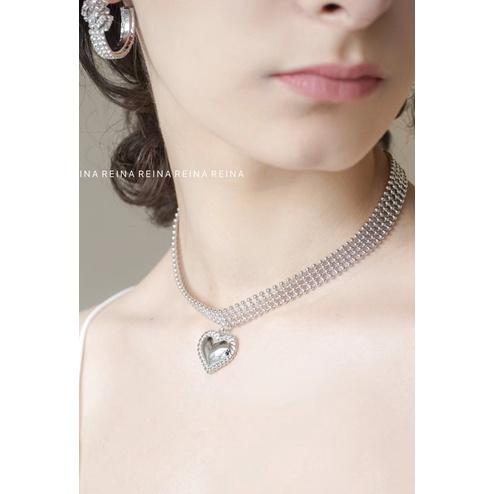 現貨💖猫日屋💖正韓🇰🇷 法式宮廷感金屬愛心鎖骨鍊-細節圖3